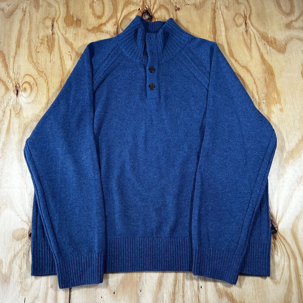 Banana Republic Recycled Wool Blend Mock Neck Button Pullover Sweater - XXL